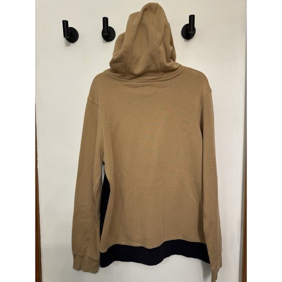 Matix Color Block Hoodie Sweatshirt Black Tan Gray Size M Unisex Autumn - Picture 11 of 11